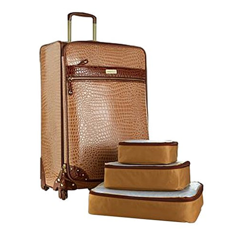 Samantha Brown 21" Upright Spinner With 3-Piece Packing Cubes - Caramel