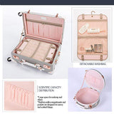 COTRUNKAGE Vintage Trunk 2 Piece Luggage Set TSA Lock Carry On Suitcase for Women with wheels, Light Grey