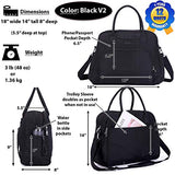 Lily & Drew Carry On Weekender Overnight Travel Shoulder Bag For 15.6 Inch Laptop Computers For