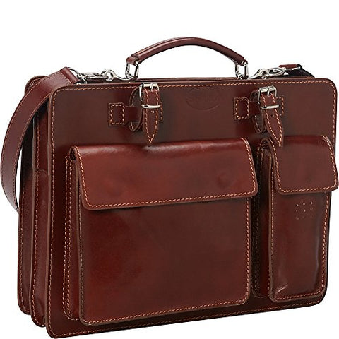 Sharo Leather Bags Italian Leather Computer Brief And Messenger Bag (Raison