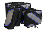 6 Set Packing Cubes,3 Various Sizes Travel Luggage Packing Organizers Black