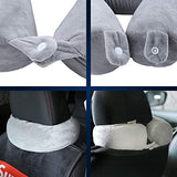 Cotton Li SA Neck Pillow for Travel Home, Portable Head Cervical Support Rest Cussion Twist Adjustable Bendable Memory Foam Roll Pillow for Flight/Road Trips, Office Nap, Camping - Grey