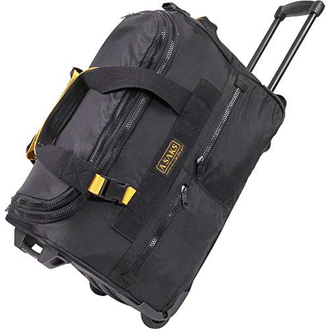 A.Saks Expandable 20in. Nylon Wheeled Duffel in Black