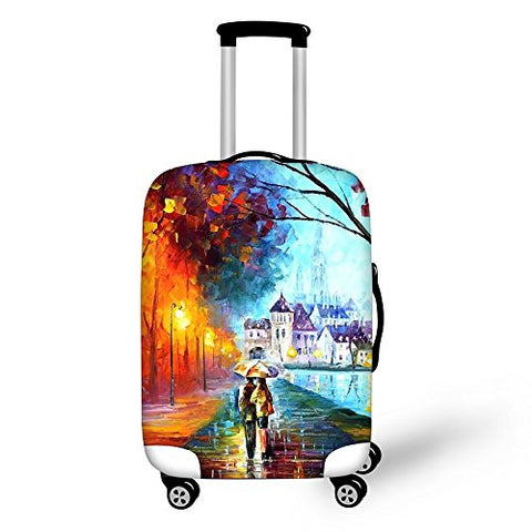 Stylish Painting Pattern Travel Luggage Cover Fits 18 to 32 Inch Suitcase Protector