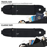 Mind and Body Experts Orion Travel Belt - Hands-Free Way to Carry Your Phone, Money, Passport - Waist Pack for Hiking, Traveling, Running, Walking - Adjustable Water Resistant Fanny Pack (Black)