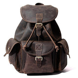 Leather Backpack, Berchirly Vintage Real Leather Travel Backpacks Rucksack School Laptop Camping