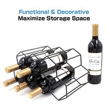 Buruis Metal Wine Rack,Countertop Wine Holder Stand Stack 7 Bottles, Space Saver, Free Standing