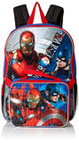 Marvel Boys' Civil War Captain Vs. Ironman Backpack with Lunch Kit, Blue/black