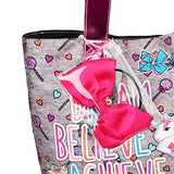 Nickelodeon JoJo Siwa Grey Tote Bag with Pink Removable Bow for Girls
