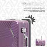 Andiamo Elegante Aluminum Frame 28" Large Zipperless Luggage With Spinner Wheels (28in, Quartz)