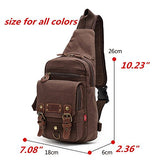 Canvas Unbalance Pack Crossbody Shoulder Bag Chest Bag Travel Rucksack Hiking Daypack for Men (Army