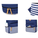 Abshoo Causal Canvas Stripe Backpack Cute Lightweight Teen Backpacks For Girls School Bag Set (Grey Set)