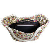 Bibitime Print Owl Shopping Tote Handbag Beach Bag With Braided Spiral Straps (17.72 14.17 5.51 In,