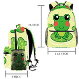 LORVIES Lovely Frog on the Lotus Leaf Lightweight School Classic Backpack Travel Rucksack for Girls Women Kids Teens