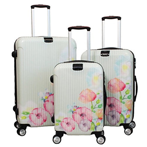World Traveler Bloom 3-Piece Lightweight Luggage Set, Flower