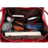 ABage Women's Buckle Flap Backpack Vintage Slim Faux Leather Travel School Backpack, Black