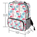 LORVIES Flamingo Pattern School Bag for Student Bookbag Women Travel Backpack Casual Daypack Travel Hiking Camping