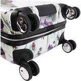 BEBE Women's Alexandra 21" Hardside Carry-on Spinner, White Floral