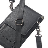 Leather Hicking Messenger Shoulder Bag, Rosa Schleife Practical Ladies Men Double Layer Zipper