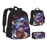 The Bin-Ding Of Is-Aac Backpack Three-Piece Cartoon School Bag With Pencil Case Messenger Lunch Bag