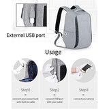 Hanke Anti-Theft Business Laptop Smart Backpack Light Reflective Student Bag With Usb Charger