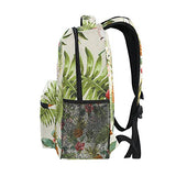 LORVIES Tropical Flowers With Pineapple Casual Backpack School Bag Travel Daypack