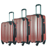 3 Pc Luggage Set Durable Lightweight Spinner Suitecase Lug3 6111 Red