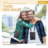 Travel Wallet, Foldable Neck Wallet Passport Holder with RFID Blocking, Concealable Neck Pouch Document Organizer for Women and Men to Keep Cash and Cards Secure - A Hit Travel Accessory for Family