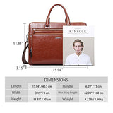BOSTANTEN Leather Briefcase Shoulder 15.6"Laptop Business Vintage Slim Messenger Bags for Men &