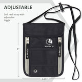 Venture 4th Passport Holder Neck Pouch With RFID Blocking – Concealed Passport Wallet (Black)