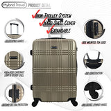 3 Pc Luggage Set Durable Lightweight Spinner Suitecase-Lug3-Gl8109-Champagne