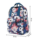 Violet Mist College Floral Backpack Bag Waterproof Laptop for Girls Adults （Blue Flower）