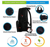 iPrint 19" School Backpack & Lunch Bag Bundle,Guitar,Love The Rock Music Themed Sketch Art Sound Box and Text on Chalkboard Print Decorative,Dark Taupe White,for Boys Girls