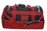 Nautica Luggage Dockside 22 Inch Duffle Bag, Black/Red/Silver, One Size