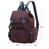 ECOSUSI Women Backpack College Travel Rucksack Vintage Casual Daypack with Drawstring for Teen