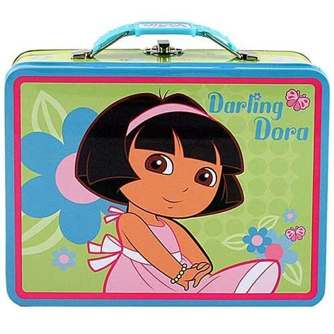 Dora the Explorer Square Tin Stationery or Small Lunch Box Lunchbox - Blue