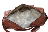Sharo Leather Bags Leather Duffle Carry-On Travel Bag (Brown)