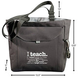 Teacher Peach "I Teach" Teacher Tote Bag - Motivational Work Bag With Pockets, Organizers, Zippers,