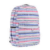 Damara Womens Colorful Stripes Patterned Canvas Backpack,Blue