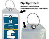 Cruise Luggage Tag Holder Zip Seal & Steel - Royal Caribbean & Celebrity Cruise (Clear - 4 Pack)