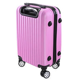 GHP Pink ABS Plastic Hard Shell Luggage Trolley Suitcase Bag with Rolling Wheels