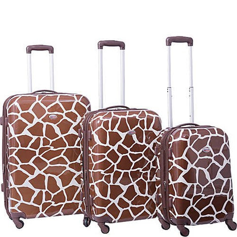 Giraffe Brown 3 Piece Hardside Spinner Luggage Set