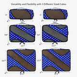 6 Set Packing Cubes,3 Various Sizes Travel Luggage Packing Organizers (Dot)
