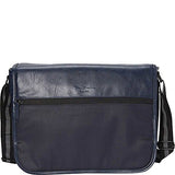 Ben Sherman Keats Grove Leather Single Compartment Flapover Messenger Bag Black