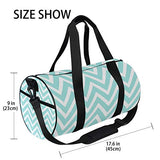 OuLian Women Gym Bag Zigzags Pattern Blue Mens Camp Duffel Bags Duffle Luggage Travel Bag