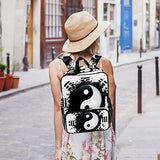 LORVIES Black and White Yin Yang School Bag for Student Bookbag Women Travel Backpack Casual Daypack Travel Hiking Camping