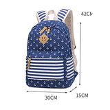 S Kaiko Navy Style Canvas Backpack Casual Daypacks School Backpack For Women And Men Laptop