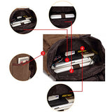Mens Womens Casual Canvas Laptop Backpack Outdoor Travel Rucksack School Bookbags Khaki