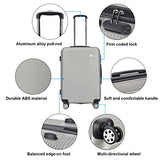 GHP 3-Pcs 20" 24" 28" SilverABS Polyester Lining Hardshell Travel Suitcase Trolley Set