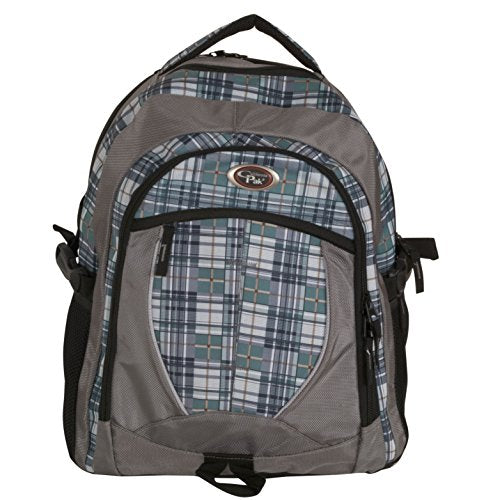 CALPAK North Shore Olive Plaid 18-inch Deluxe Backpack With Laptop Compartment